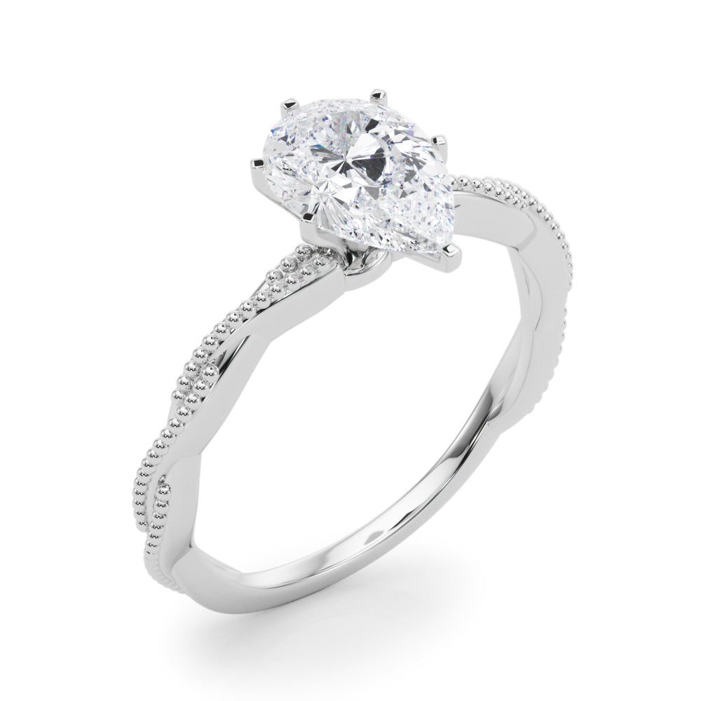 Anastasia Twisted Vine Pear Lab Grown Diamond Solitaire Engagement Ring IGI Certified-VIRABYANI
